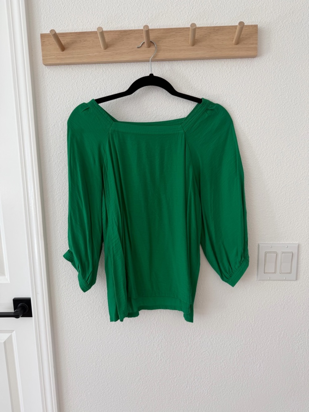LOFT Emerald Green Square Neck Blouse